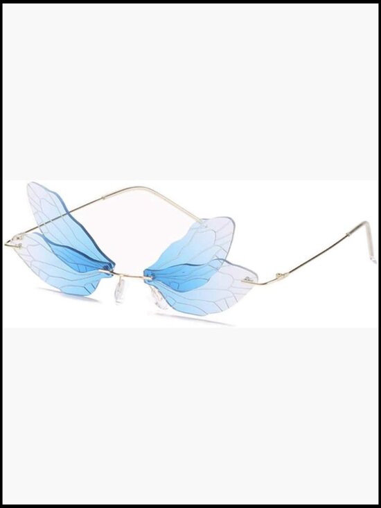 Dragonfly Wing Shape Frameless Sunglasses Polarized UV400 Lenses main image 4